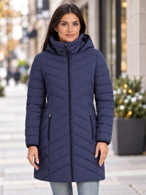 DKNY Women's Walker Coat Hooded